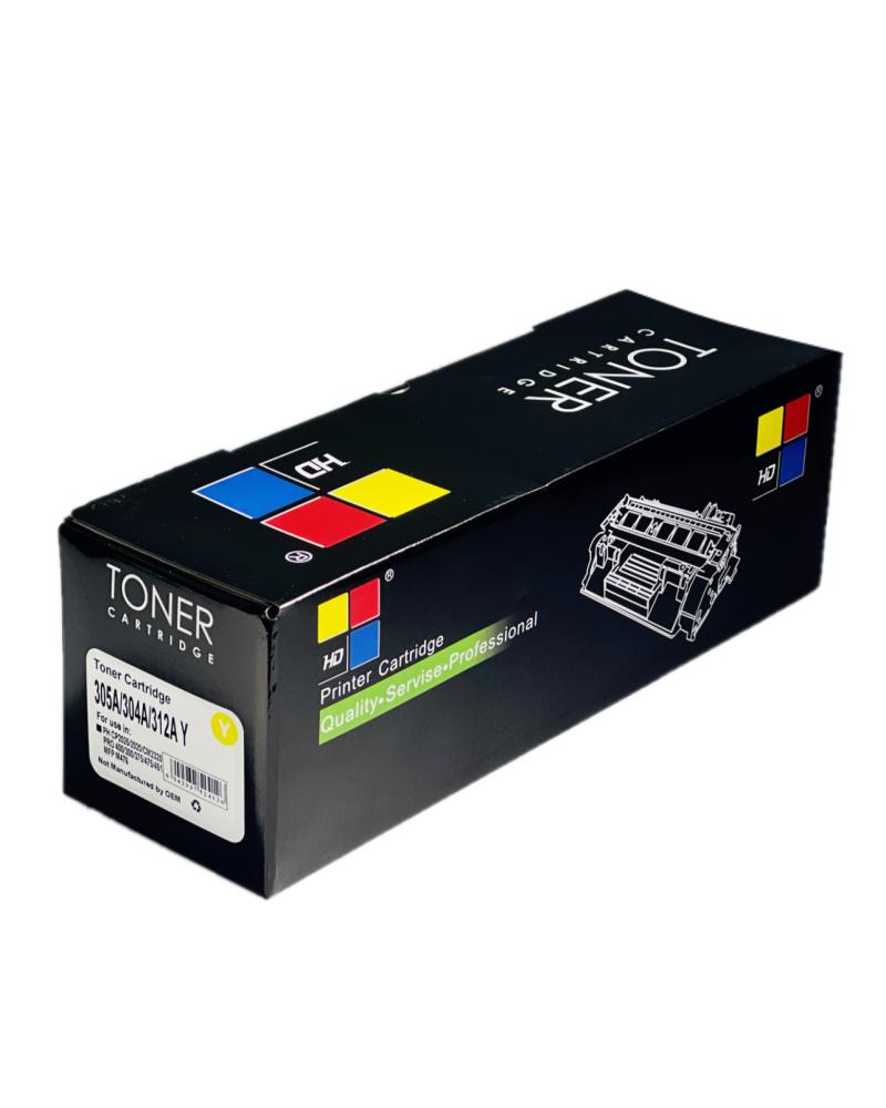 خرطوشة حبر ليزر HD 305A أصفر بديلة متوافقة مع طابعات HP وCanon | ضمان حتى نفاد الحبر