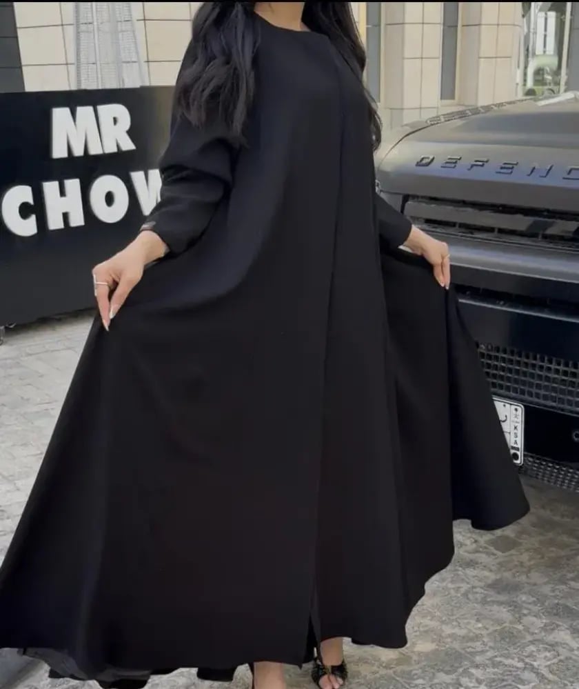 عباية دبل كلوش كريب ملكي كوري من عامرية