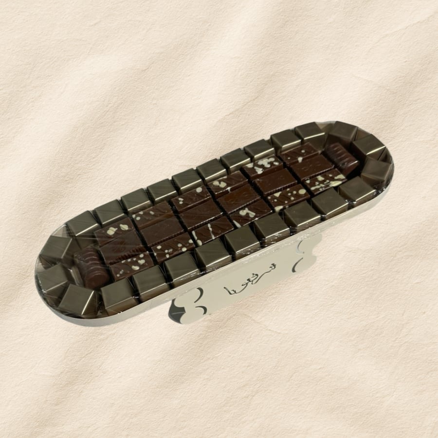 Chocolate tray with the phrase "You honored us"