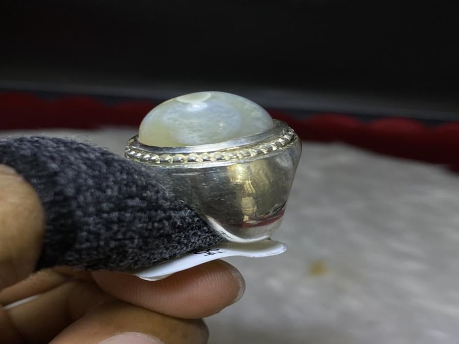 خاتم فضه بحجر سليماني هندي صياغة إيرانيه