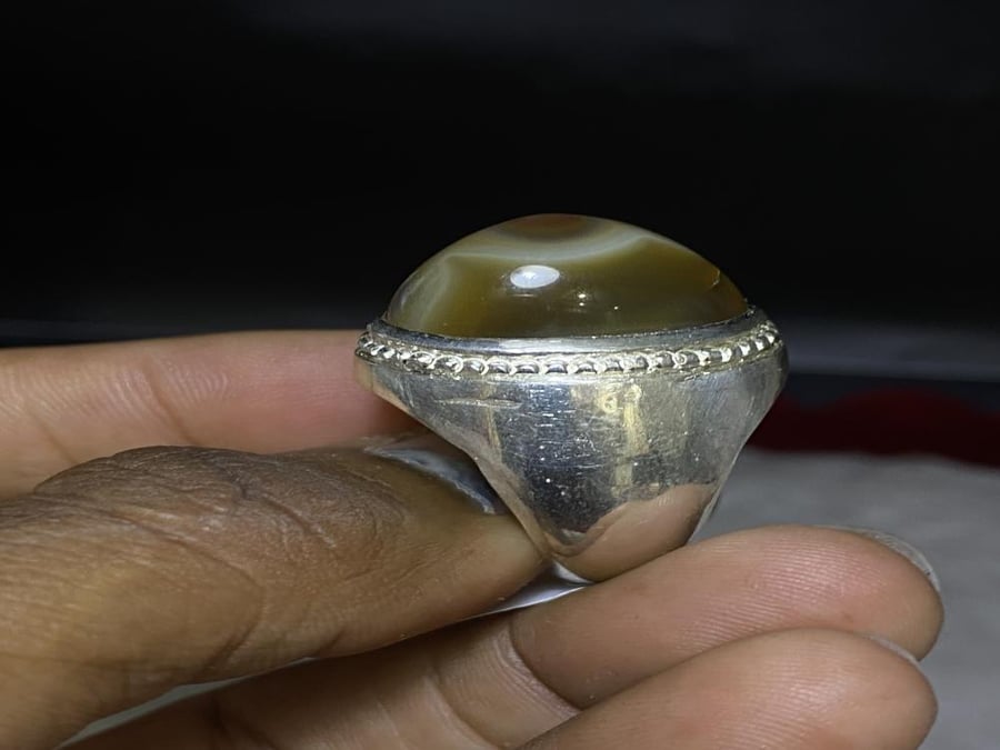 خاتم فضه بحجر سليماني هندي صياغة إيرانيه