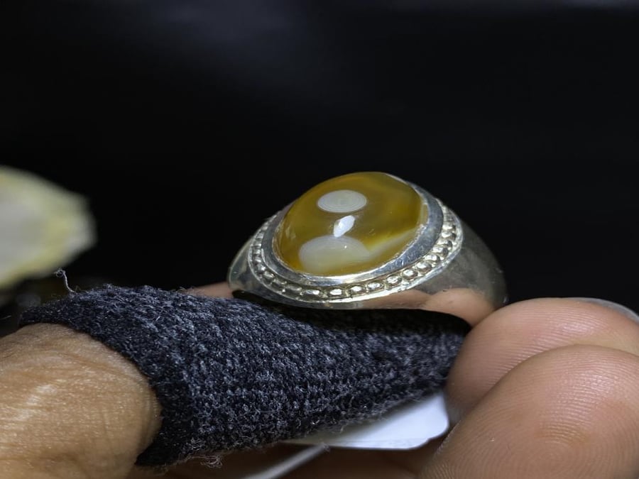 خاتم فضه بحجر سليماني هندي صياغة إيرانيه