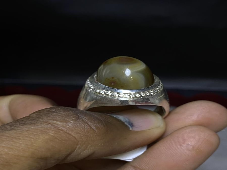 خاتم فضه بحجر سليماني هندي صياغة إيرانيه
