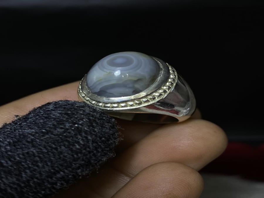 خاتم فضه بحجر سليماني هندي صياغة إيرانيه