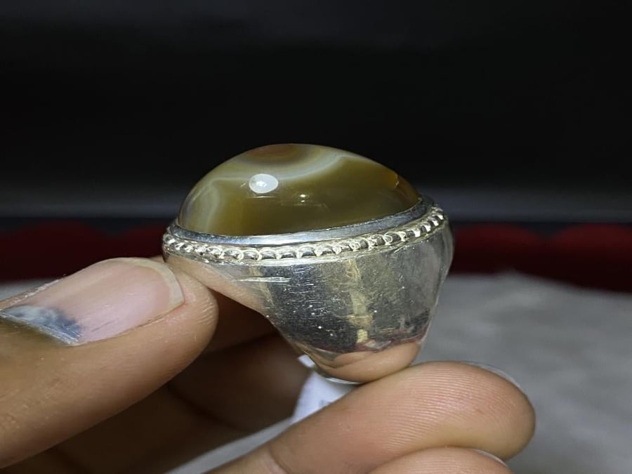 خاتم فضه بحجر سليماني هندي صياغة إيرانيه