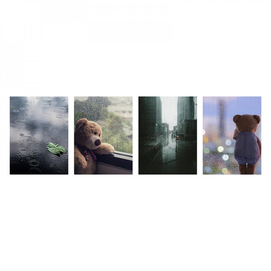 لوحة فنية جدارية لديكور المنزل مطبوعة على لوح مقوى خفيف الوزن بدون إطار مقاس 40 × 30 سم 4 قطع