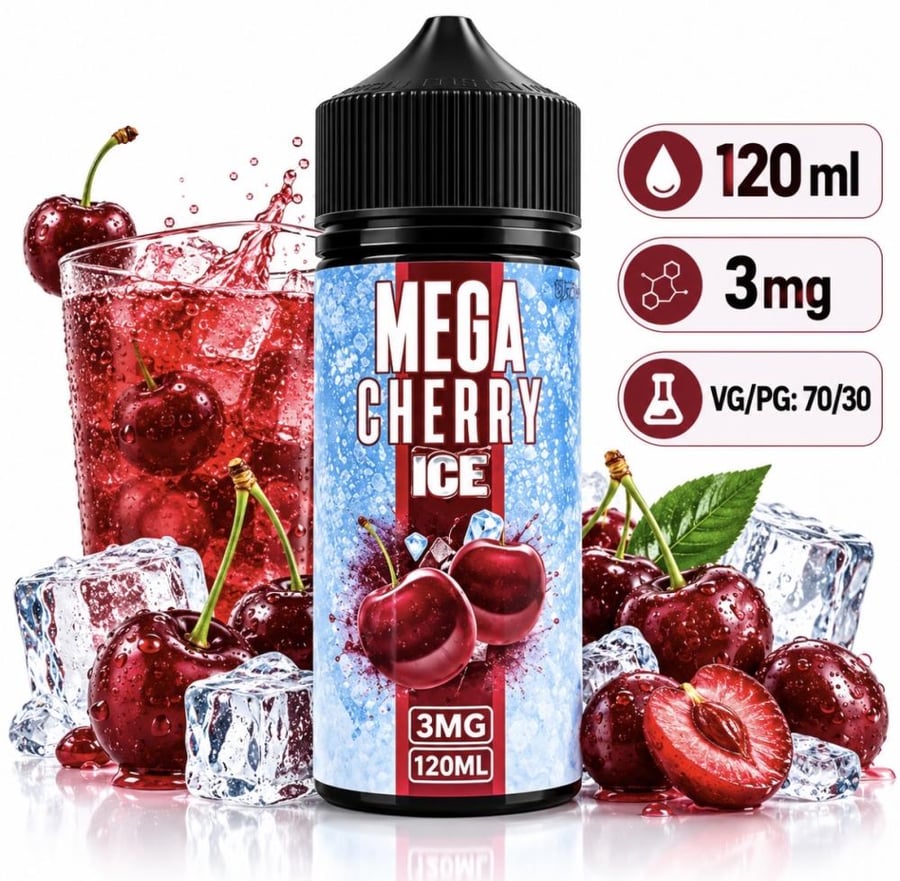 نكهة ميجا كرز آيس 120 مل MEGA Cherry Ice