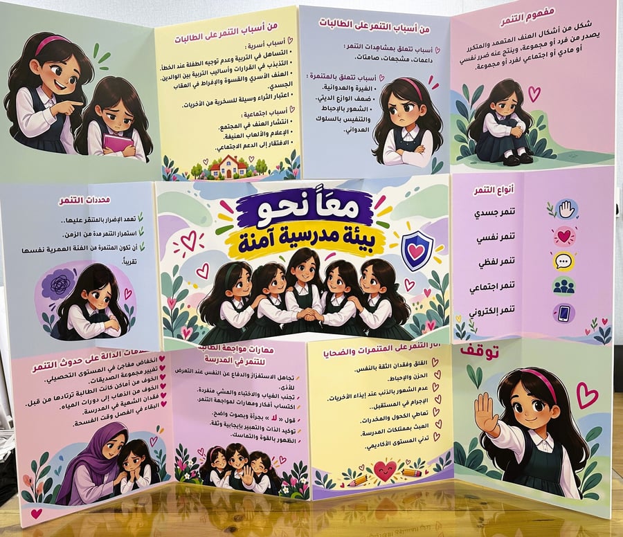 ستاند مطوي التنمر ( معا نحو بيئة مدرسية آمنة )