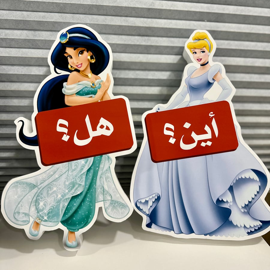 مجسمات الاميرات مفاتيح الأسئلة ( كيف ، ماذا، هل، كم ، أين ، متى )