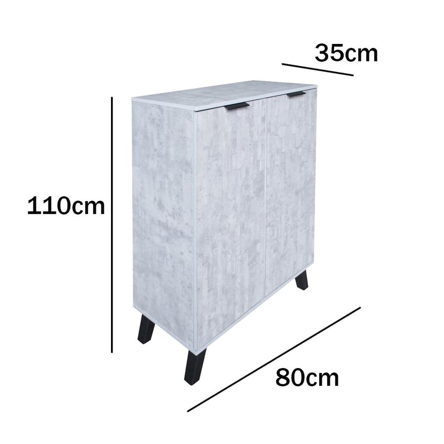 Two-door shoe cabinet - gray color