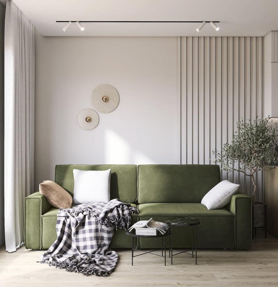 كنب مقعدين بلون اخضر وتصميم مودرن وأنيق