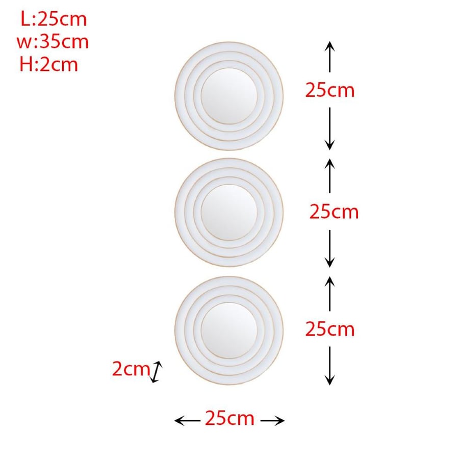 Set of 3 mirrors - white color