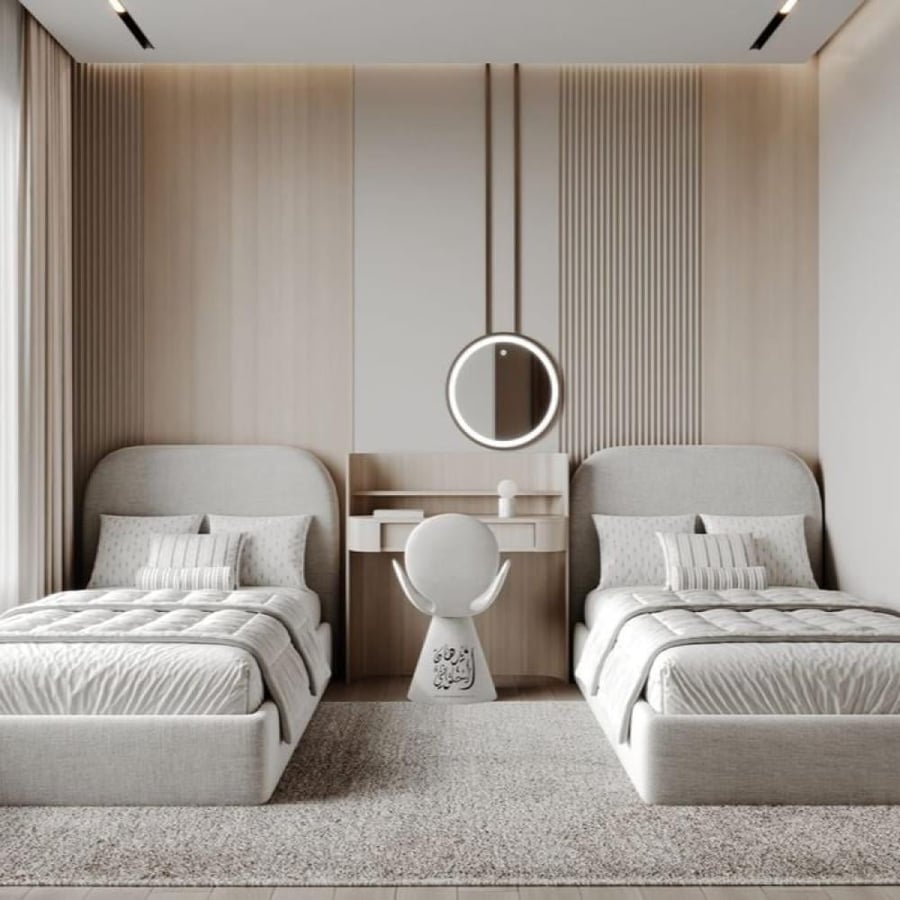 طقم اسرة اطفال بلون اوف وايت أنيق و تصميم رائع و مميز