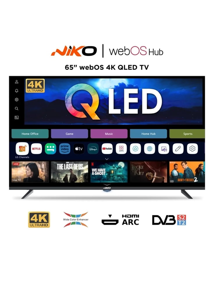 شاشة NIKO بحجم 65 بوصة ويبوس كيوليد 4K UHD - موديل 65NSSX