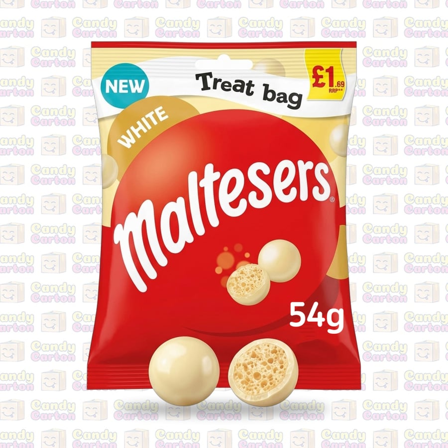 مالتيزرز وايت كرات بسكويت مقرمشة مغطاة بالشوكولاتة البيضاء  54 جم مستورد من بريطانيا Maltesers White Chocolate Treat Bag 54g