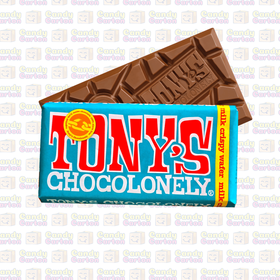 توني تشوكولونيلي بار الشوكولاتة مغطاة في رقاقة مقرمشة 180 جرام مستورد من هولندا Tonys Chocolonely Milk Crispy Wafer 180g