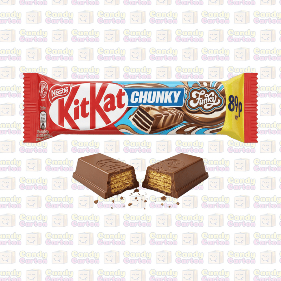 كيت كات شوكولاتة ويفر شانكي فانكي شوكولاتة بيضاء وحليب 40 جرام مستورد من بريطانيا KitKat Chunky Funky White & Milk Chocolate Wafer Bar 40g