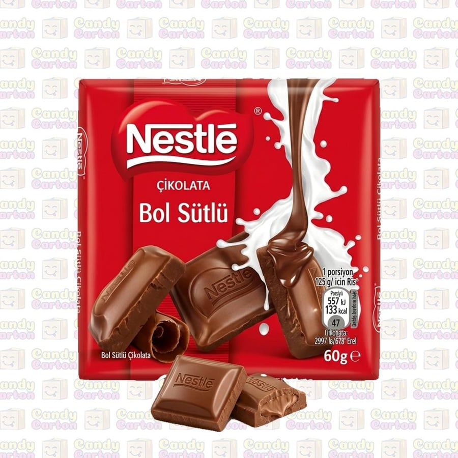 نستله شوكولاتة بالحليب 60 جرام مستورد من تركيا Nestle Milk Chocolate 60g.jpg