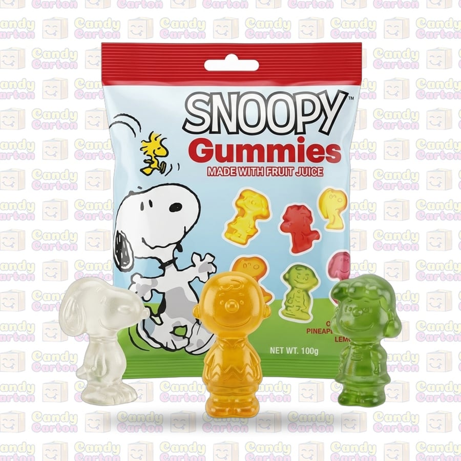 حلوى جلي فواكه سنوبي اشكال شخصيات كرتونية بعصير الفواكه الطبيعي 100 جم مستورد من امريكا Snoopy Gummies Made with Fruit Juice 100g