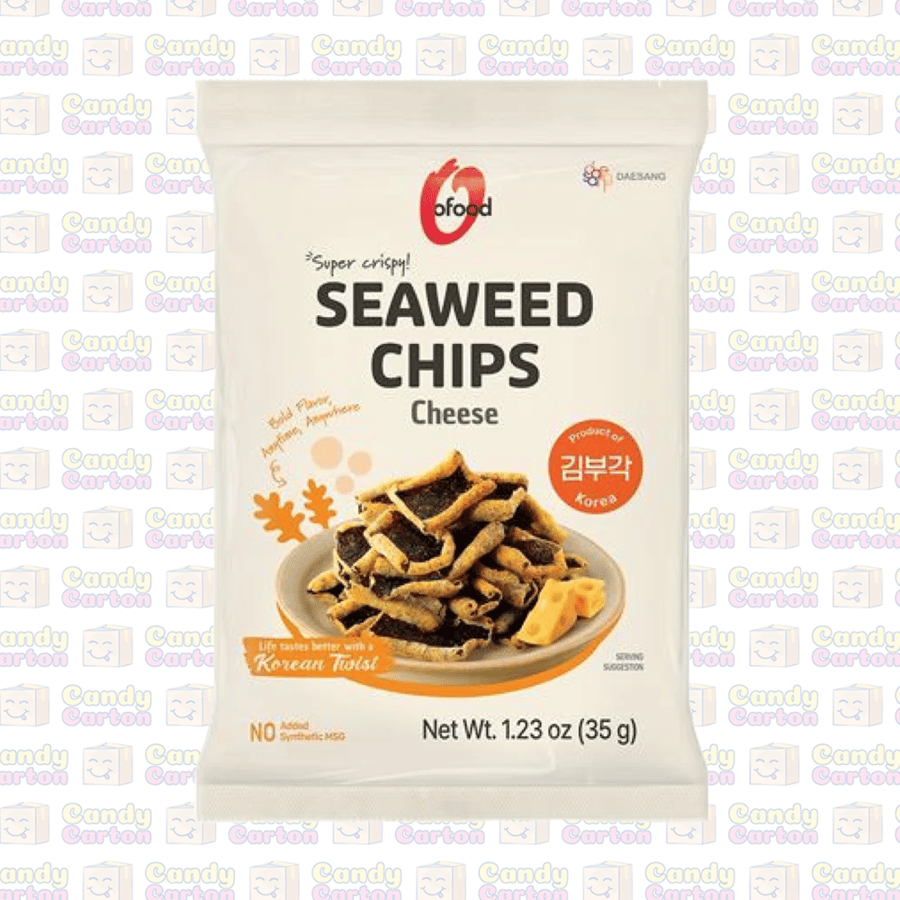 اوفود رقائق الاعشاب البحرية نكهة الجبن 35 جرام مستورد من كوريا Ofood Super Crispy Seaweed Chips Cheese flavor 35gr