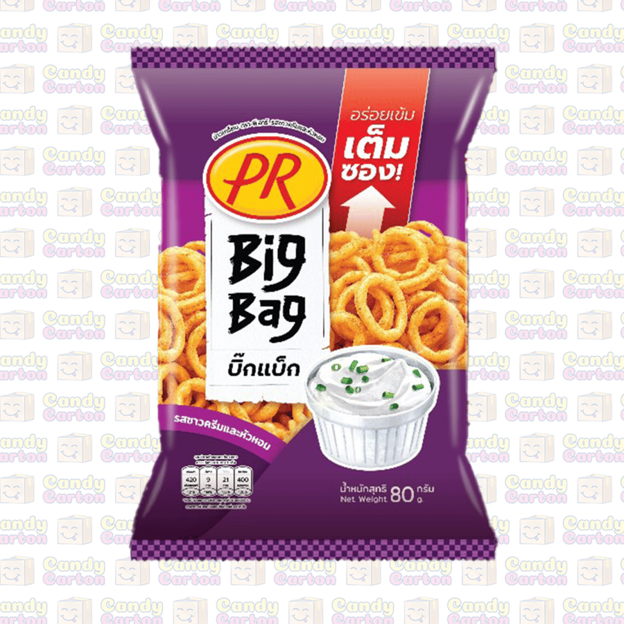 بي ار بيق باق مقرمشات نكهة الكريمة الحامضة والبصل 80 جرام مستورد تايلند PR Big Bag  Sour Cream and Onion 80g