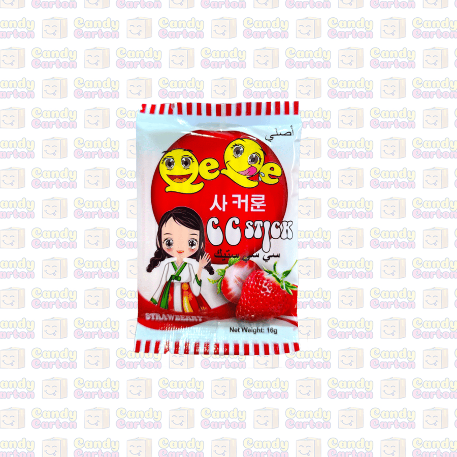 حلاوة سي سي ستيك فرولة بطعم الفراولة strawberry sticks cc