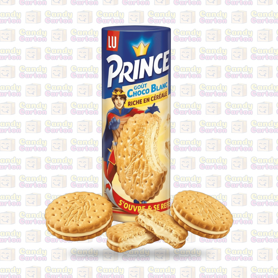 بسكويت سندوتش لو برنس محشو بكريمة الشوكولاتة البيضاء 300 جم مستورد من فرنسا LU Prince Gout Choco Blanc Sandwich Biscuits 300g