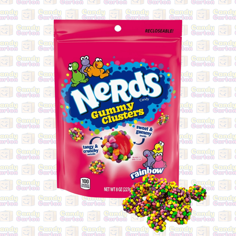 نيردز جامي كلوسترز  حلوي بنكهة  مختلفة قوس قزح   227 جرام مستورد امريكا  Nerds Gummy Clusters Rainbow 227g
