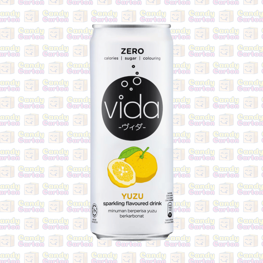 فيدا زيرو مشروب غازي بنكهة فاكهة اليوزو اليايانية 325 مل مستورد ماليزيا Vida Zero Sparking Drink yuzu 325ml