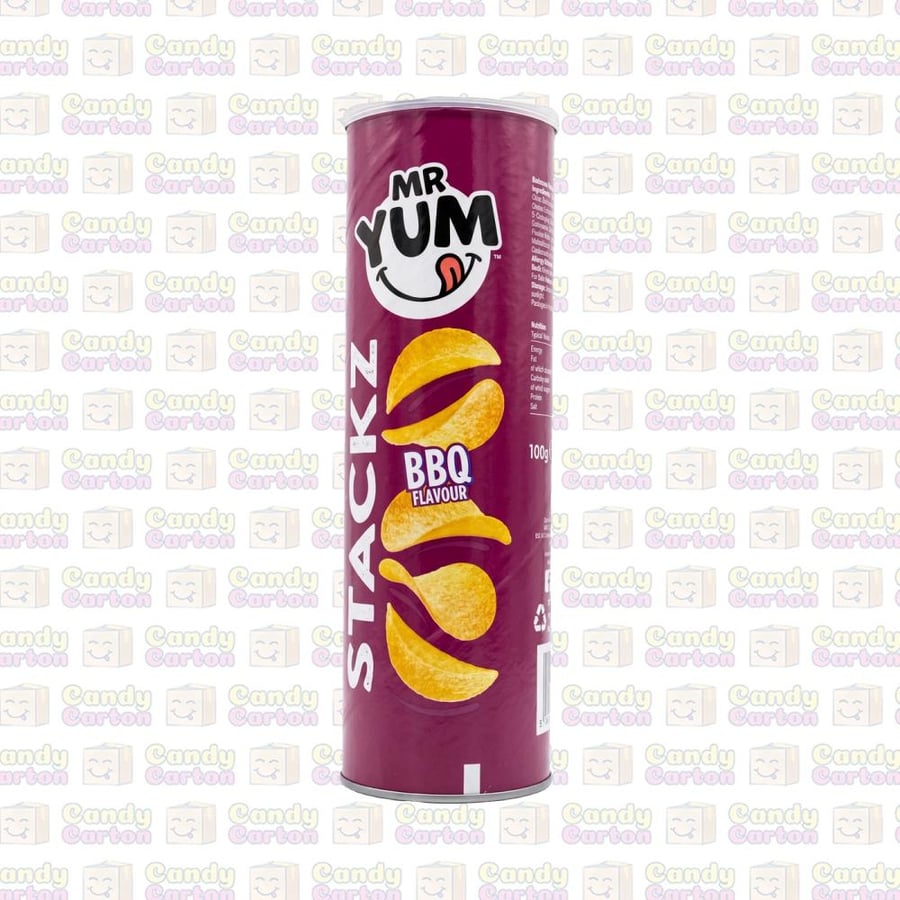 مستر يام رقائق بطاطا مقرمشة بنكهة الشوا 100 جرام مستورد من بريطانيا Mr Yum Stackz BBQ Flavour Potato Crisps 100g.jpg