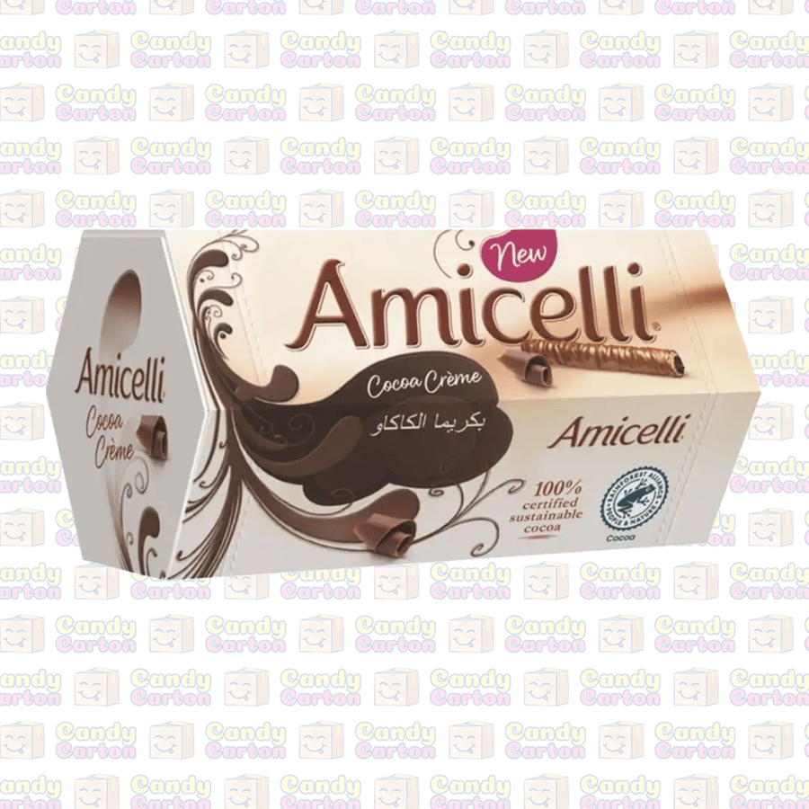 اميسيلي ويفر شوكولاتة بالحليب محشوة بكريم الكاكاو 150 جرام مستورد المانيا  Amicelli Milk Chocolate Wafer Rolls With Cocoa Cream Filling 150g