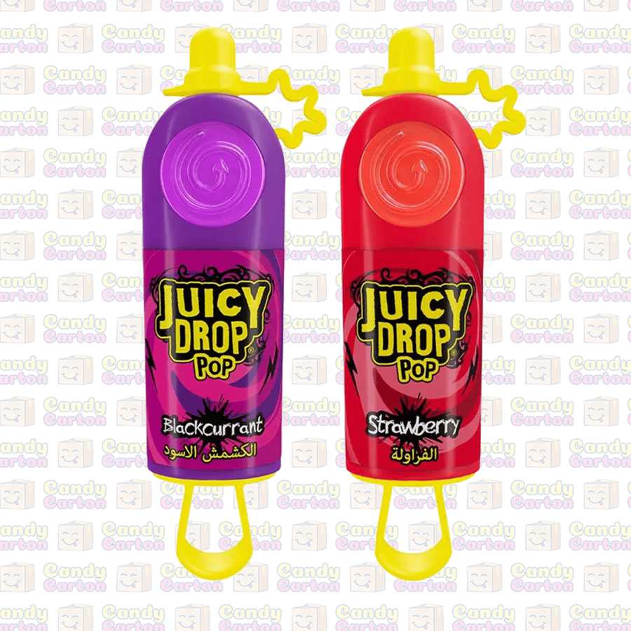 بازوكا حلوى جوسي دروب بوب حبة عشوائية نكهة  فراولة وكشمش أسود Bazooka Juicy Drop Pop Candy
