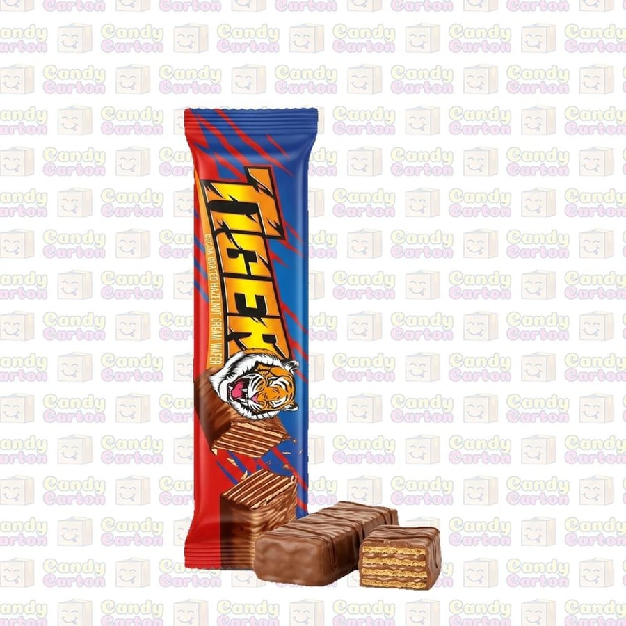 تايجر ويفر بحشوة كريمة البندق ومغطى بالكاكاو مستورد من تركيا 55غرام Tiger Cocoa Coated Hazelnut Cream Wafer.jpg