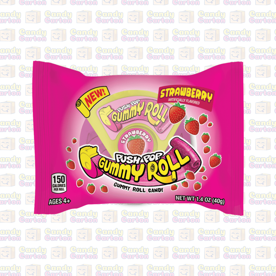 بوش بوب جمي رول نكهة الفراولة 40 جرام مستورد امريكا Push Pop Gummy Roll Strawberry 40G