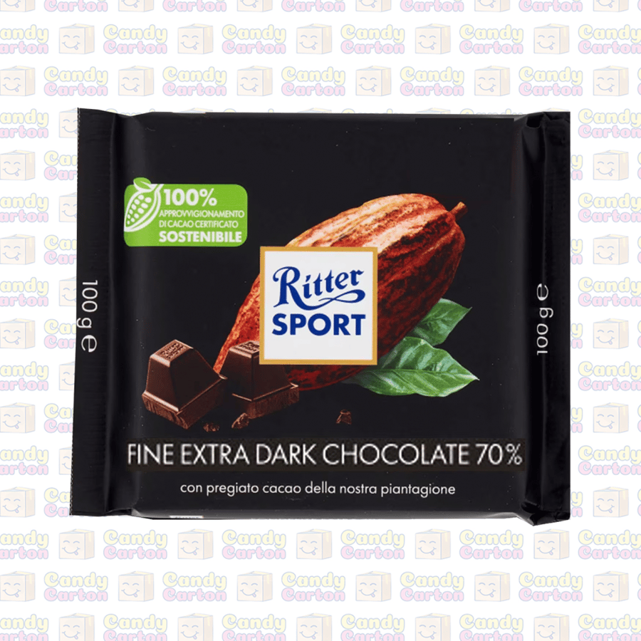 ريتر سبورت شوكولاتة داكنة نسبة الكاكاو 70_ مصنوعة من كاكاو عالي الجودة 100 جرام مستورد المانيا Ritter Sport Fine Extra Dark Chocolate 70_ 100G