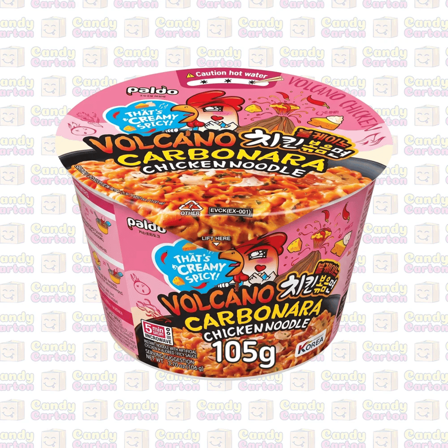 نودلز بالدو فولكانو كاربونارا بالدجاج 105 جرام مستورد كوريا الجنوبية  PALDO Volcano Carbonara Chicken Noodle  King Cup 105g