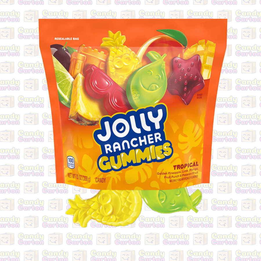 جولي رانشر غومي فواكة استوائية 368 جرام   مستورد امريكا Jolly Rancher Gummies Tropical Fruit Flavored 368g