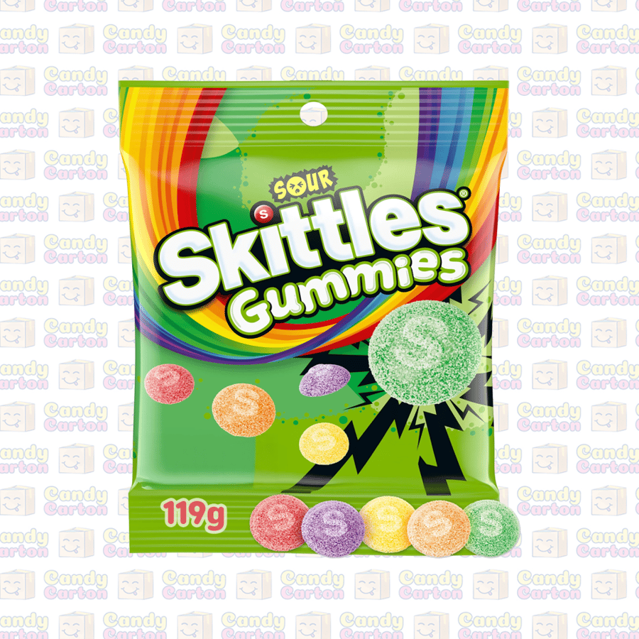 سكيتلز حلوى بنكهة حامضة 119 جرام مستورد المملكة المتحدة   Skittles  Sour Gummies 119g