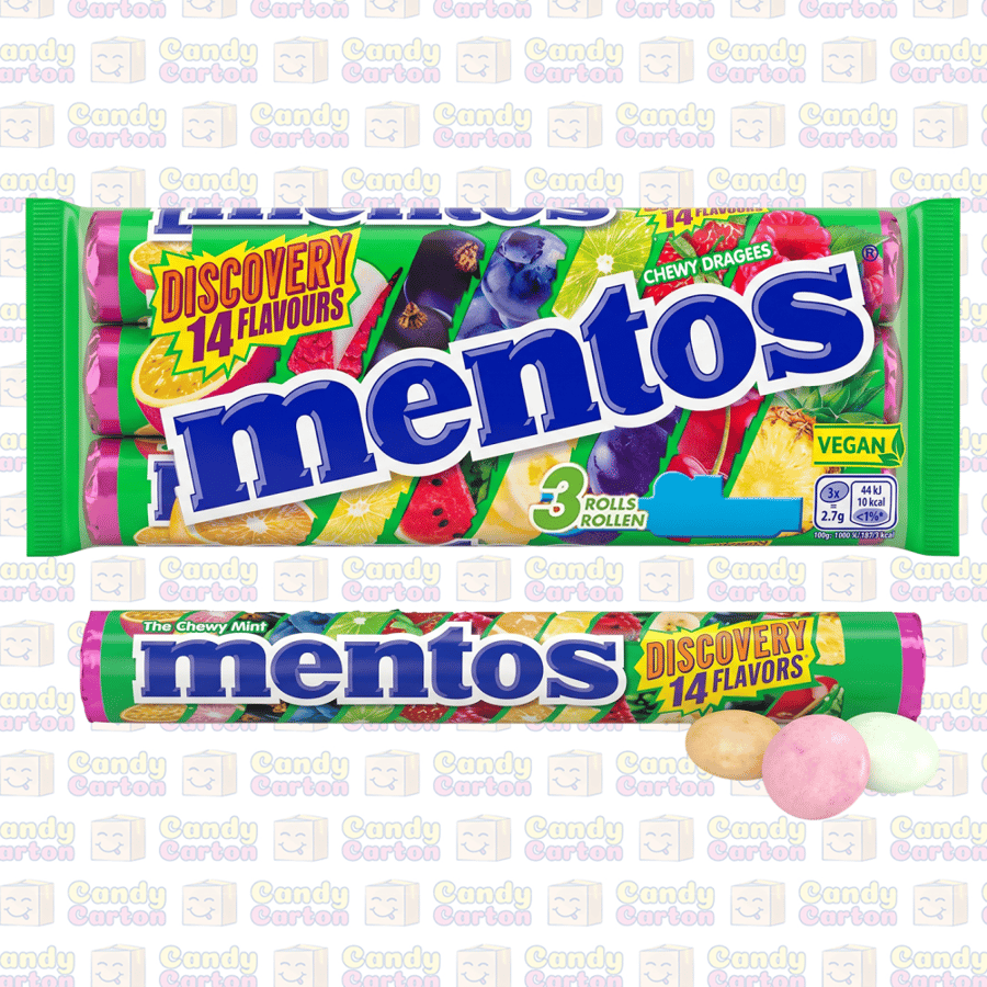 Mentos Roll Discovery 3 Rolls, 14 Assorted Flavors, 114g, Imported from Holland