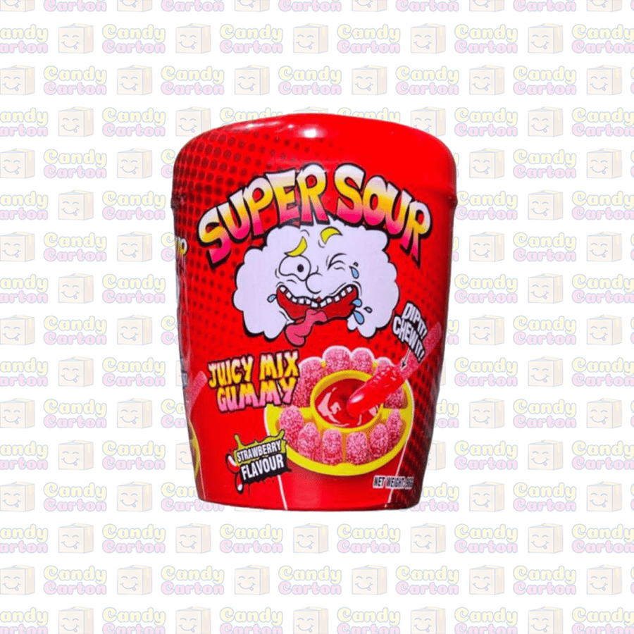 Super Sour Gummy Sour Gel Strawberry Flavor - 96 grams super sour