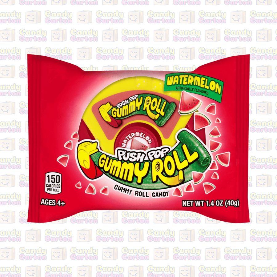 بوش بوب جمي رول نكهة الحبحب بطيخ 40 جرام مستورد امريكا Push Pop Gummy Roll Watermelon  40G