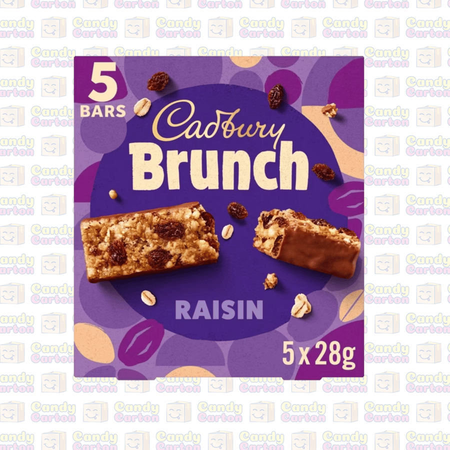 كادبوري برانش لوح شوفان بالزبيب 140 جرام مستورد المملكة المتحدة Cadbury Brunch Oats Bar Raisin Chocolate Cereal Bar 5 Pack Multipack 140g