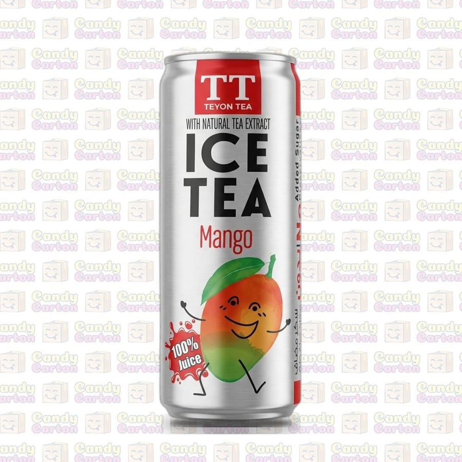 مشروب شاي مثلج تي تي بنكهة المانجو الطبيعية بدون سكر مضاف 330مل مستورد من بولندا TT Ice Tea Mango No Added Sugar 330ml