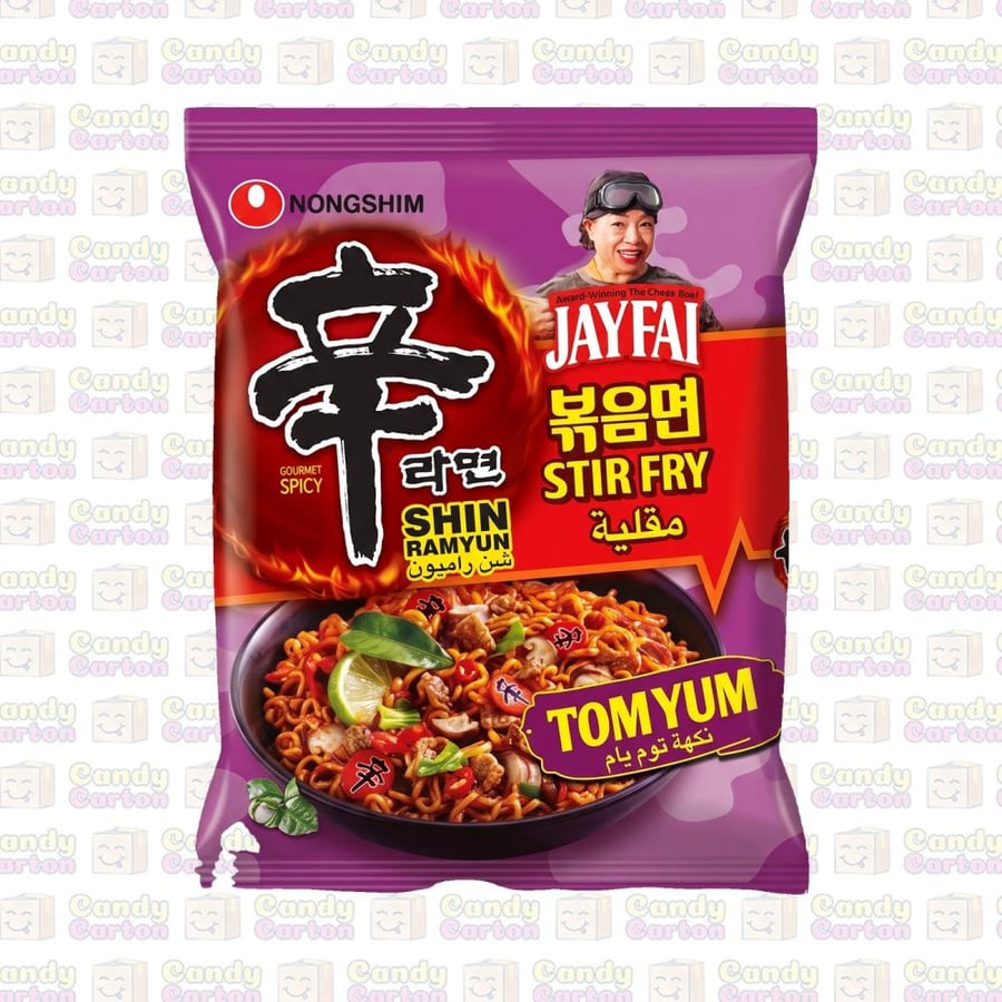 نونغشيم نودلز شين رامن ستير فراي بنكهة التوم يام الحارة 131 جرام مستورد من كوريا Nongshim Shin Ramyun Stir Fry Tom Yum Flavor 131g.jpg.