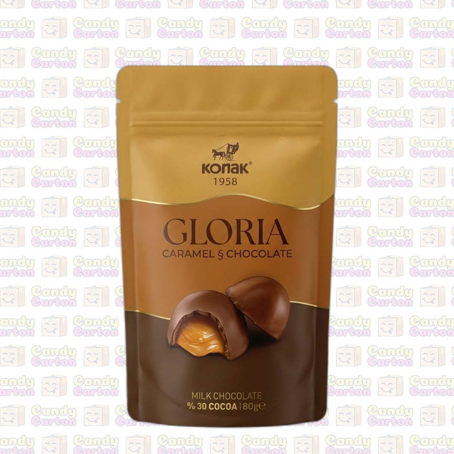 كوناك شوكولاتة جلوريا محشوة كراميل وشوكولاتة بالحليب 80 جرام مستورد من تركيا Konak Gloria Caramel & Chocolate Milk Chocolate 80g