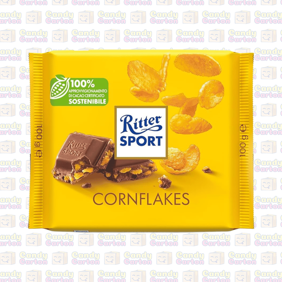 ريتر سبورت شوكولاتة بطعم رقائق الذرة (كورنفليكس) 100 جرام مستورد المانيا Ritter Sport Cornflakes Chocolate 100G