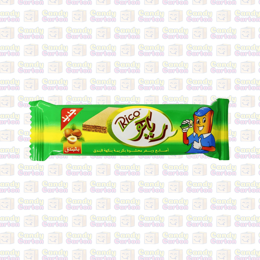 ريكو اصابع ويفر محشوة بكريمة بنكهة البندق 17.6 جرام Rico Wafer With hazelnut Cream 17.6g