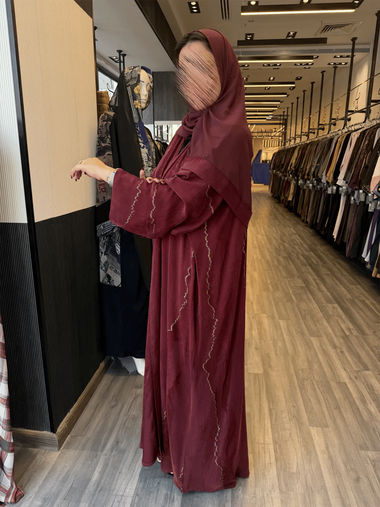 عباية رسيل نص فراشة برغاندي