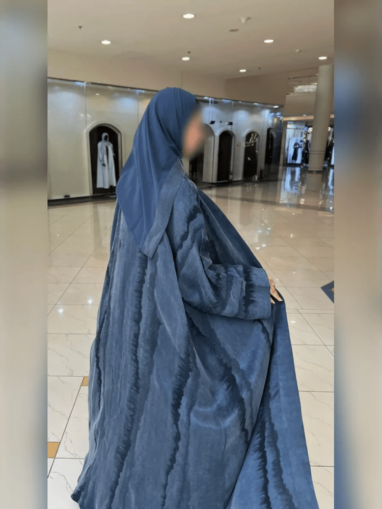 عباية سَجى حرير تركي مموج قصة نص فراشة مع طرحة