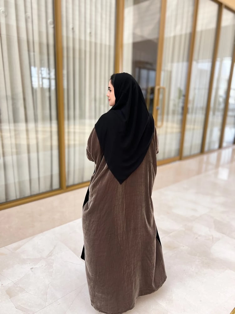 عباية مخمل طبيعي لونين شك